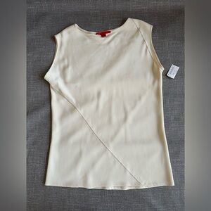 Shamask Sleeveless 100% Silk Tank Top Women’s Size 1 (Medium) Ivory / Cream NWT